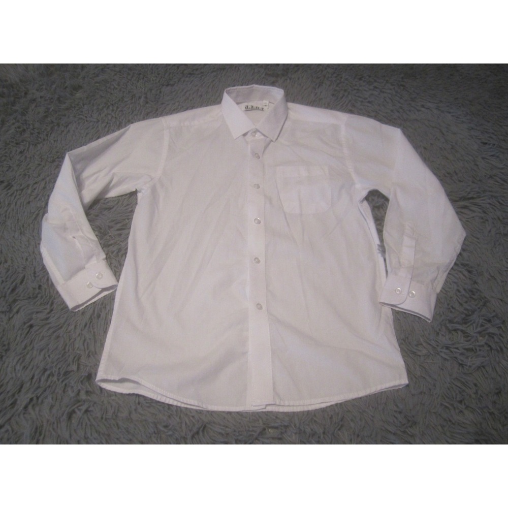 a.x.n.y Shirt Boys 10 White Button Down Casual Long Sleeve Polyester Cotton
